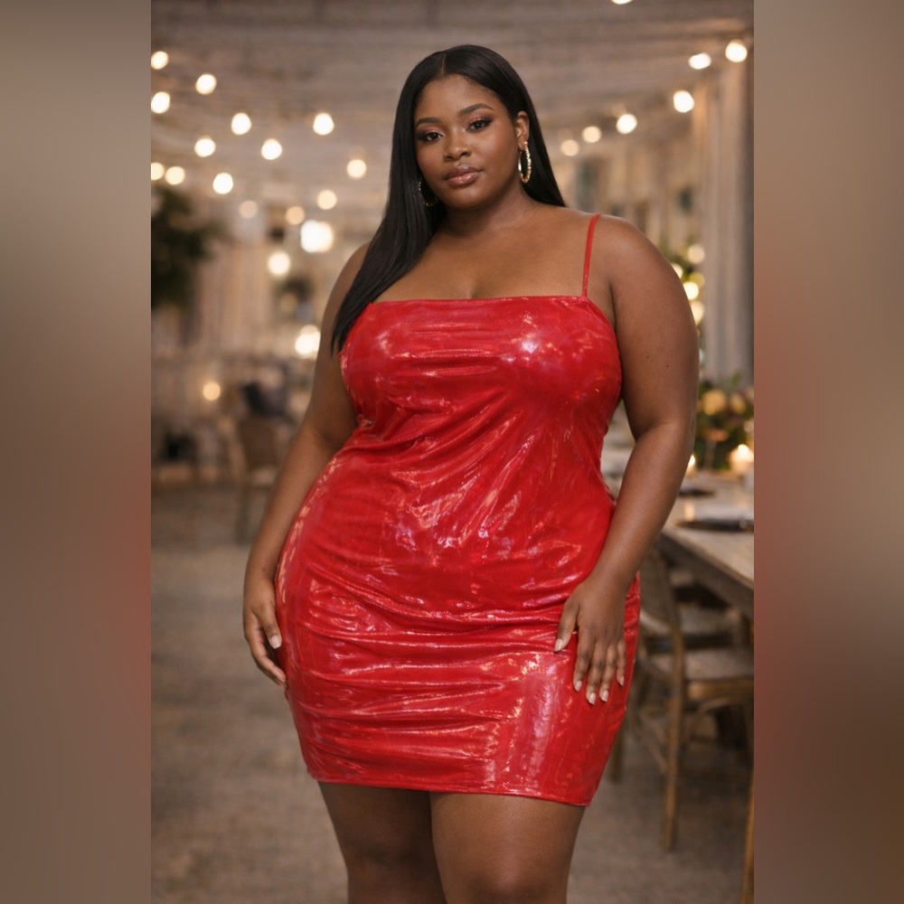 Fashion Nova Women's Red One strap Plus Party Dress‎ NWT